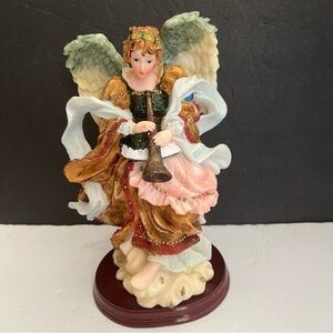 Resin Angel Figurine with Trumpet 9” Tall